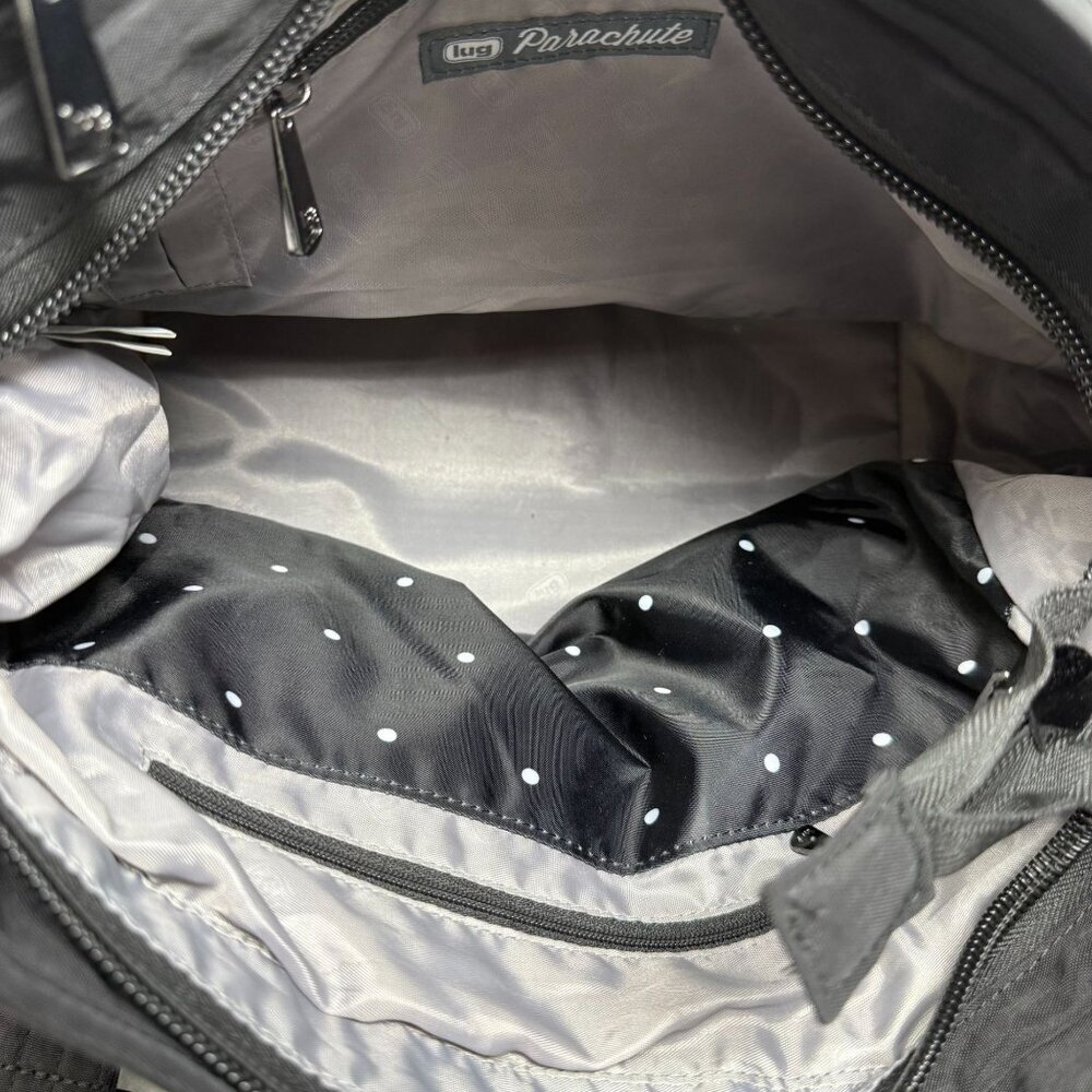 Lug Parachute Black Crossbody Tote Bag Polka Dot Insulated Pocket Diaper Travel - Picture 7 of 10